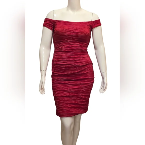 Alex Evenings Ruched Off-the-shoulder Sheath Dress Size 12 - Picture 4 of 17